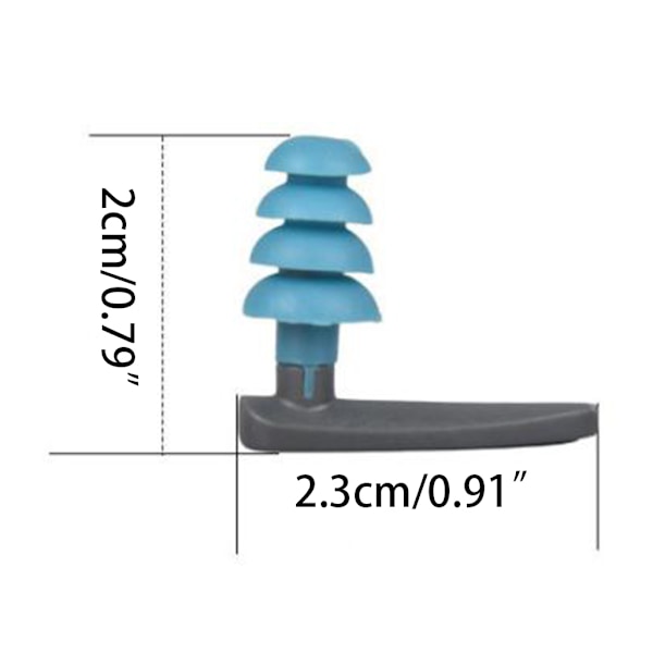 Mjuk silikon 2 st simproppar Bekväma vattentät brusreducerande Återanvändbar hörsel för skydd Öronsnäckor Light blue