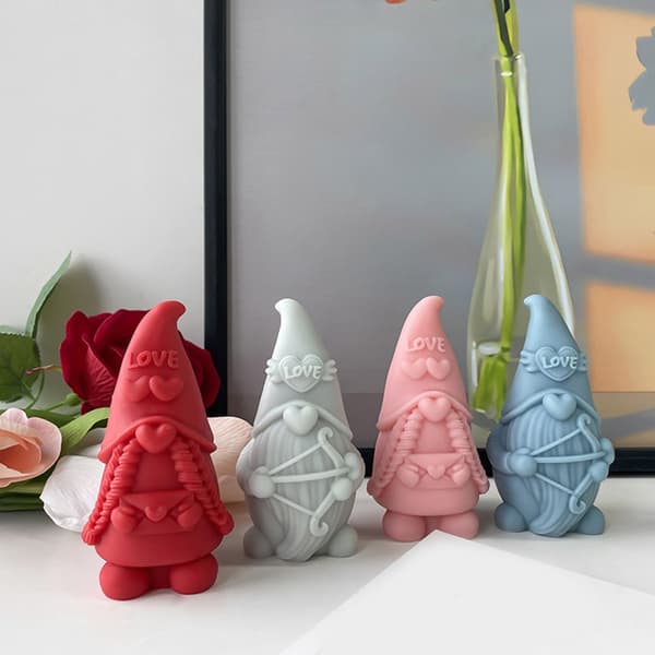 Kærlighedshjerte Gnome Silikoneforme Epoxy Resin Form Nonstick Håndværk Lysform Combination