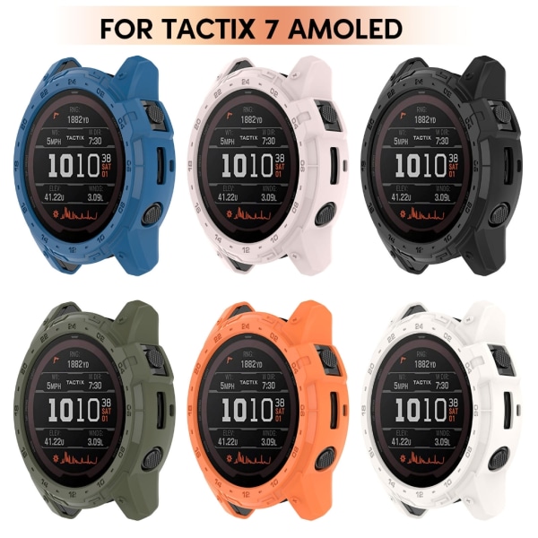 Case till Tactix 7 Amoled skärmskydd, silikonskydd runtom Watch case Black