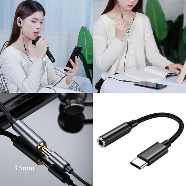 Øretelefon Audio Adapter Kabel til Mobiltelefon USB C Audio Dongle Kabel