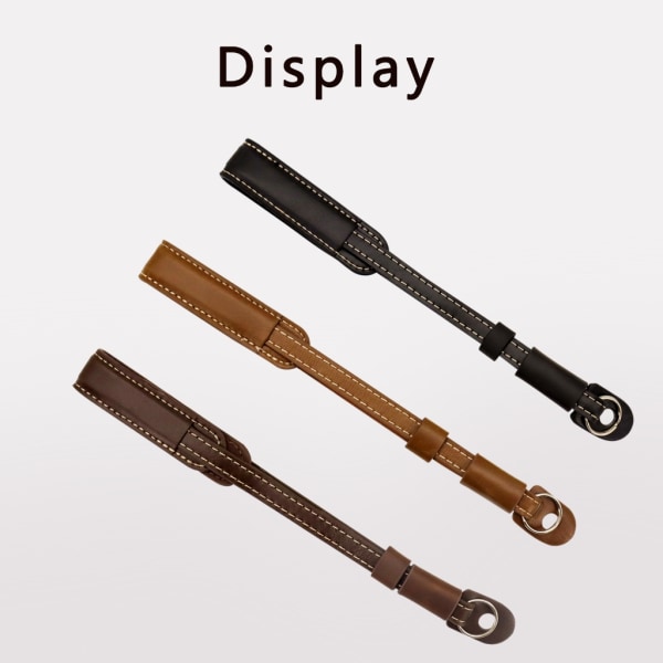 Bärbar PU-kamera handledsrem Armband Säkert och snyggt handbandstillbehör för ficka 3 Brown