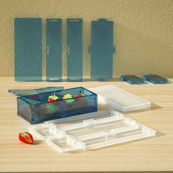 Rektangulær oppbevaringsboks holder harpiksform brett tallerken silikonform 19x15cm