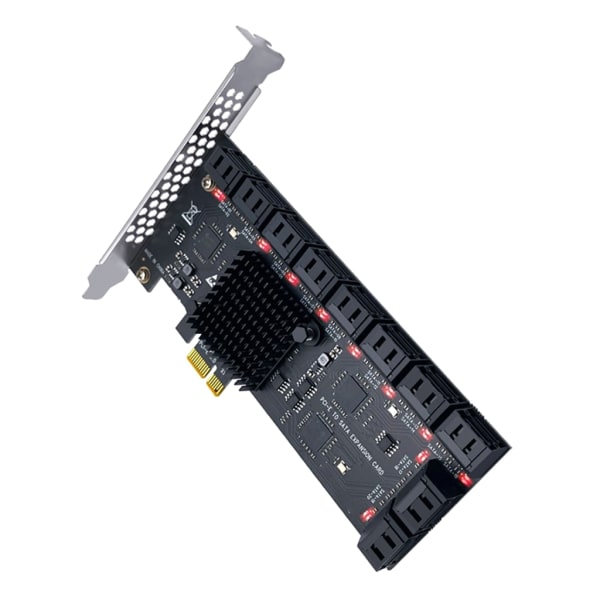 PCIE SATA-kort 20 portar, med 20 SATA-kablar 6 Gbps 1X SATA 3.0 PCIe-kort PCIE SATA-expansionskort med hög precision Blue line