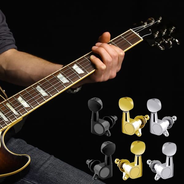 6st 3R3L gitarrstämare, 1:14 Ratio Tuners Akustisk gitarr Stämningspinnar Elgitarr Stämningstangenter Gitarr Maskinhuvuden Gold 3L and 3R