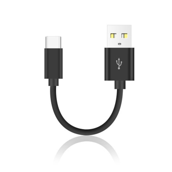 10 cm kort USB till Type-C-kabel Höghastighetsladdningssladd Stöd för dataöverföring för smartphones i 15-serien Black