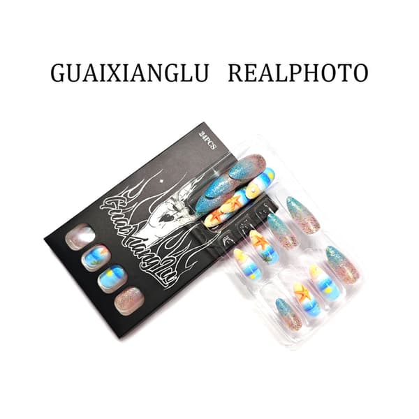 Sommar Press On Manikyrset, Gradient Ocean Art Mandel 24 Delar