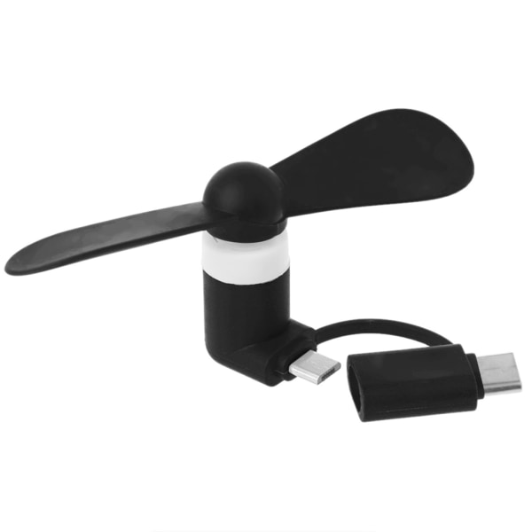 Mini Cute USB Fläktkylare Typ C Löstagbar USB-C-prylar Låg power för Power PC Bärbar datorkylare Black