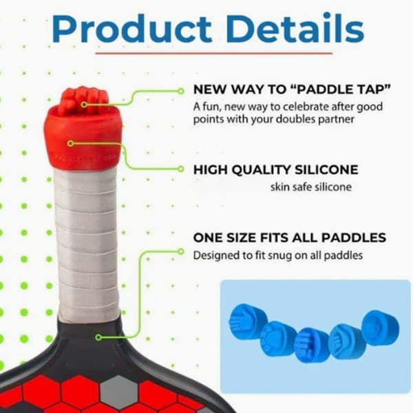 Dekorative silikonendestykker for pickleball-rackethåndtak
