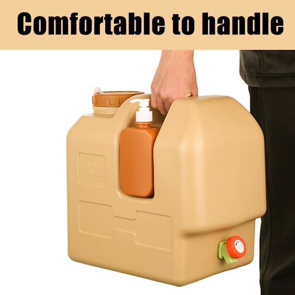20L Camping Vandbeholder Opbevaringstank Til Picnic Udendørs Grillaftener Med Sikker Funktion