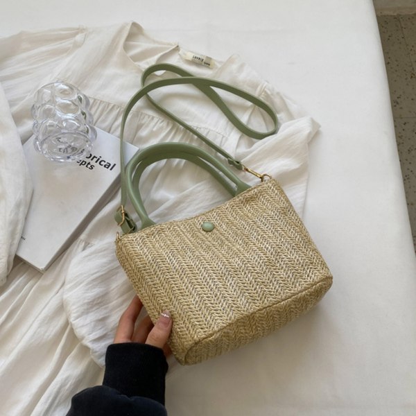 Kvinnor Halmaxelväska Stor kapacitet Crossbody-väska Handvävd handväska  Trendig Messenger-väska Mode Sommar Beach-Bag White 8b01 | White | 0.15 |  Fyndiq