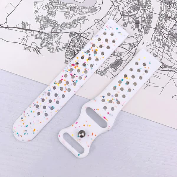 Quick Release 20 mm klocka silikonband andningsbara remmar för klocka Starlight