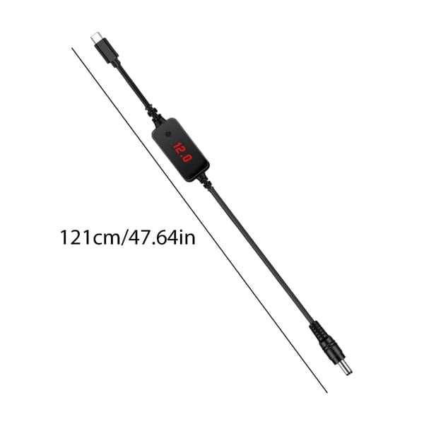 5V 9V 12V 15V 20V USB C til 5.5x2.1mm Kabel Med 2 Utskiftbare Adaptere