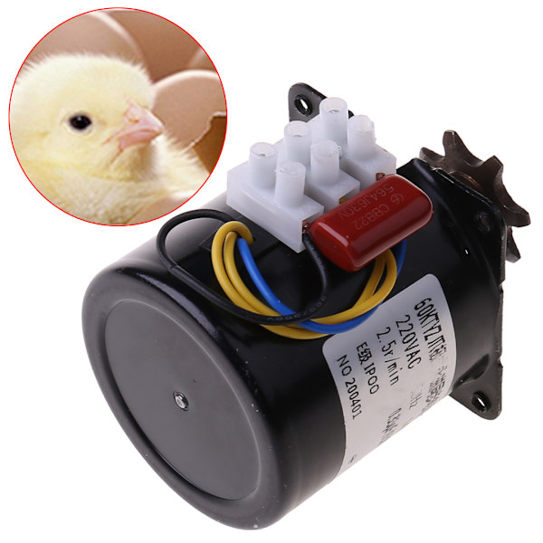 Äggkläckningsmaskin Motor Synkronmotor för Kycklingar Ankor Gås Äggkläckning