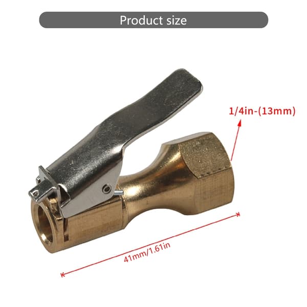 Luftchuck for dekk med klipsadapter messing låsende dekkpumpe dyseadapter