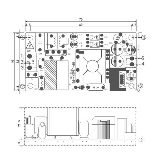 Kompakt 36W spændingsregulatormodul til automation og LED-belysning