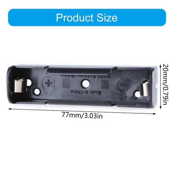 18650 1-kanals batteriboks container organiser med hård stift til LED-lys