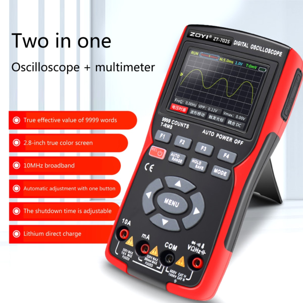 Handhållen digital oscilloskopmultimeter Automotive Diagnostic Tool med 2,8" färgskärmsmätning för bilreparation