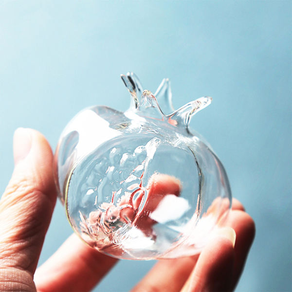 Granatäppleform Klart glas Vas Flaska Blomflaska Växter Flaska Glas Material för hemväxter Blomdekorationer S