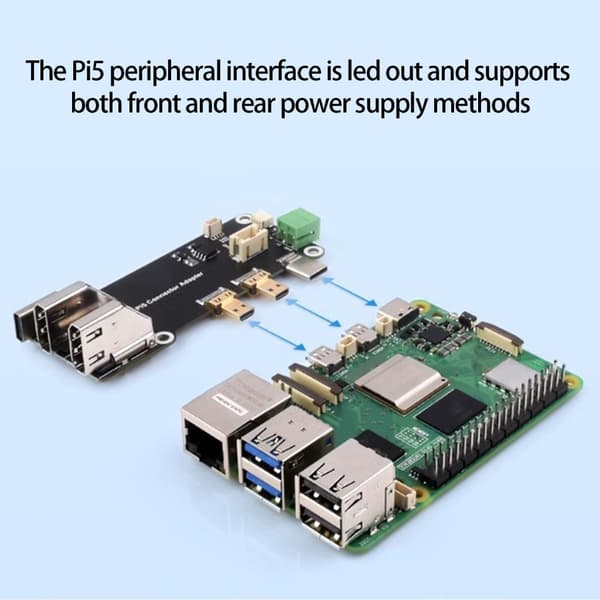 Metal Kabinet til RPi 5 Single Board Computer PCIe til Ethernet Adapter Dobbelt