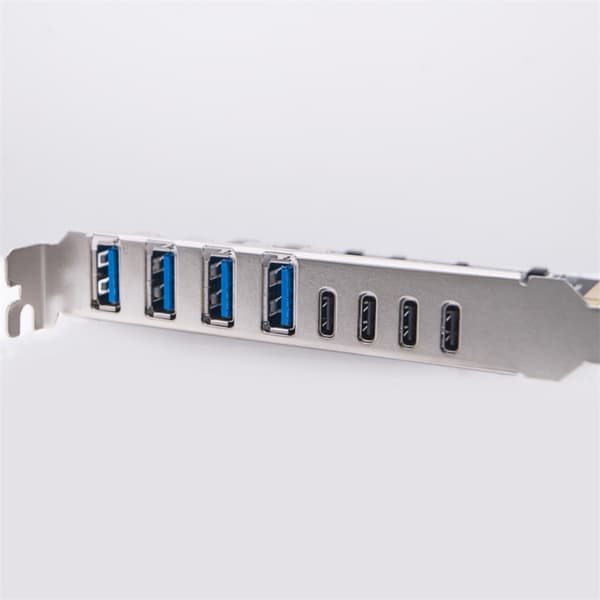 8-porters USB-hub PCIE USB3.2-kort 20 Gbps total båndbredde (4xUSB C+4xUSB )