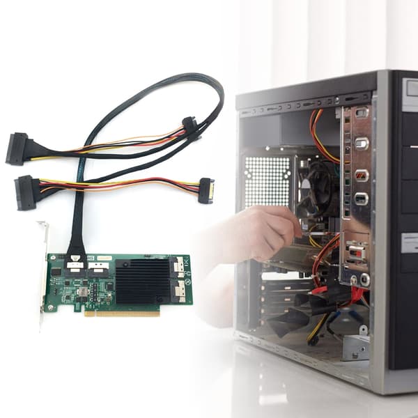 Server SFF8654(8i) til 2SFF-8639 NVME Datakabel 75CM Strømdataoverføring