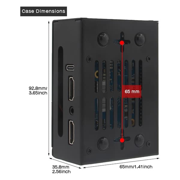 Metalkabinet til Orange Pi 5Pro (N515) Single Board Computere Køleplade og Ventilator