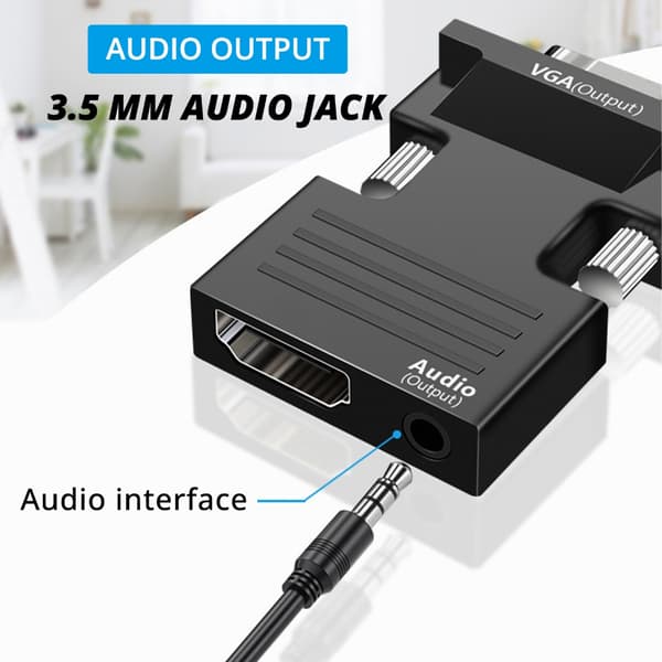 HDTV til VGA Adapter VGA Han til HDTV Hun Konvertere Dongle til Computer