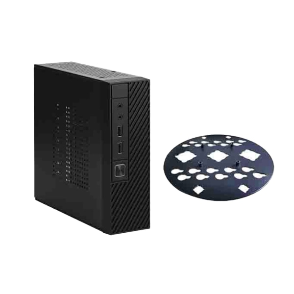Stilfuldt ITX Computer Kabinet Pladsbesparende Mini Desktop Kabinet Chassis Med Hængebeslag eller Fødder Metal