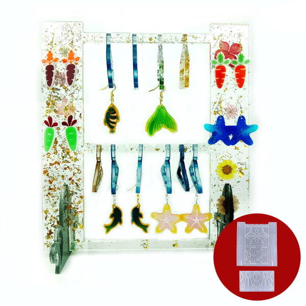 2st Örhängeförvaring Drop Lim Molds Gör-det-själv örhängen Display Rack Smycken Förvaringsställ Smyckeshängare Form
