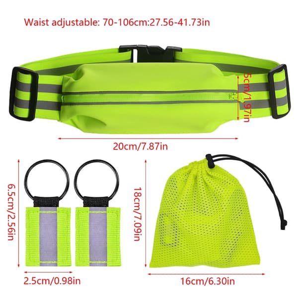 Mångsidig elastisk sportmidjeväska med reflekterande detaljer för livsstil
