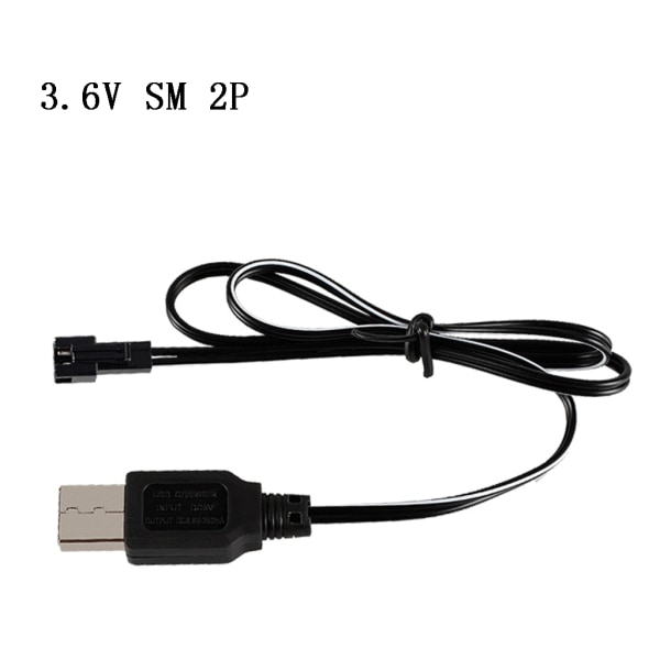 3.6V 2P 250mA SM 2p stik USB-oplader med LED-ladeindikatorlampe til NiMH NiCD RC Bil Robot Legetøj Batteripakke Holdbar