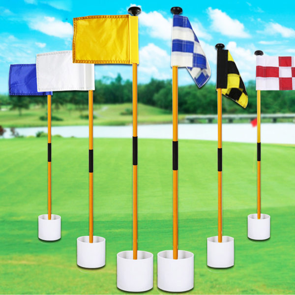 Golf Flagstick Mini, Putting Green Flagga för Yard, Dubbelsidiga Färgglada Golf Flaggor, Golf Pin Flag Hole Cup Set, Portabel Blue