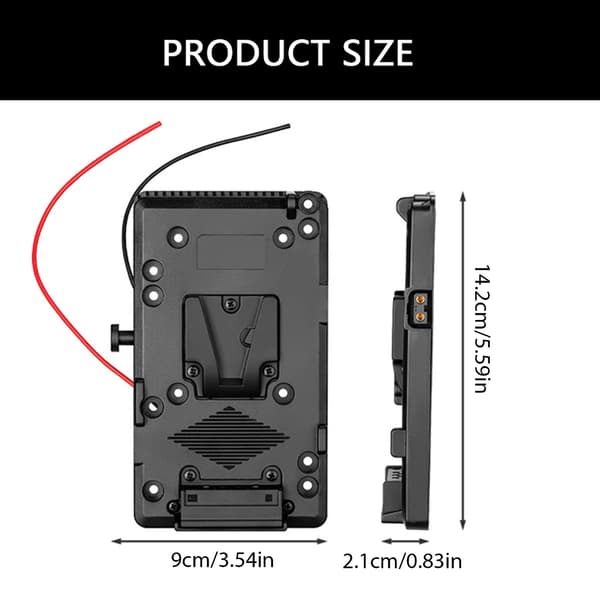 Alloy V Mount Batteriplade Adapter til Camcorder LED Videolys Kamera Sæt