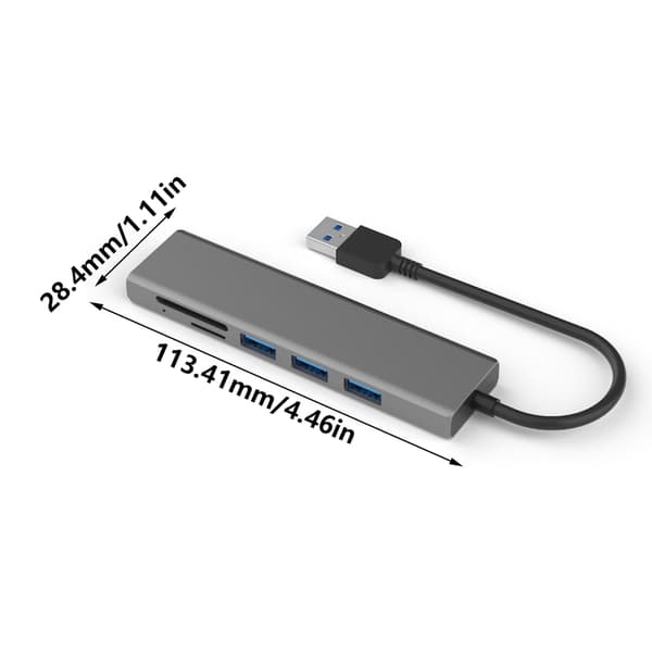 Rask USB 3.0 Hub 4 Port Adapter Lett å bære for bærbare og stasjonære datamaskiner