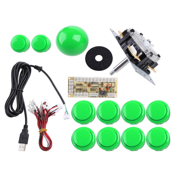 Zero Delay USB Encoder Spel Svarta kontrollknappar LED-upplysta tryckknappar för Arcade Joystick DIY Kits Delar Black