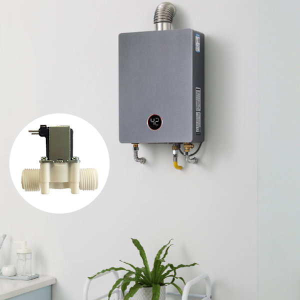 1/2" för DC 12V Vatten för ventilmagnet Elektrisk magnetventil Vatten för ventil N/C Luftvatten Stängt Inlopp Flödesströmbrytare också