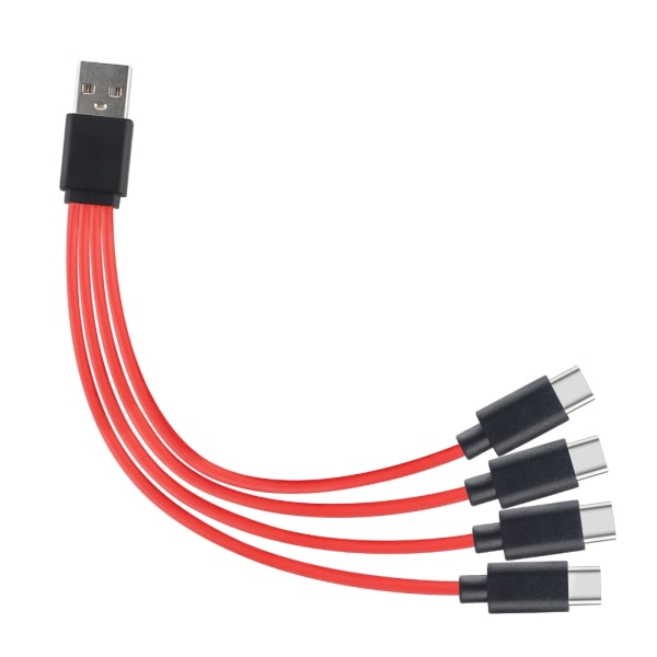 Slitstark 4 i 1 Convert Type-C USB -kabel Sladd Wire Splitter Laddning 4 portar kompatibel för telefon Laptop Surfplatta Laddningskabel