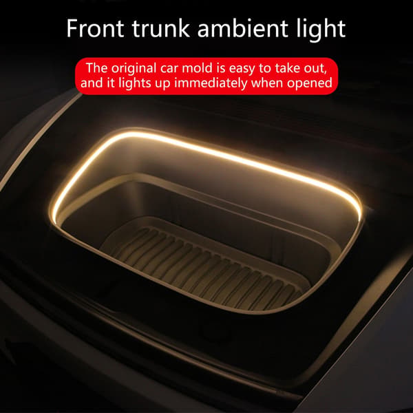 Vanntett LED-stripe for bagasjerom, fleksibel, enkel pluggforbindelse for /MY For Model Y