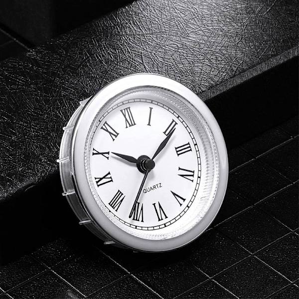 Mini Clock Insert 2,4 tum 61 mm rund kvartsklocka Fit-up rörelse miniatyr Gold