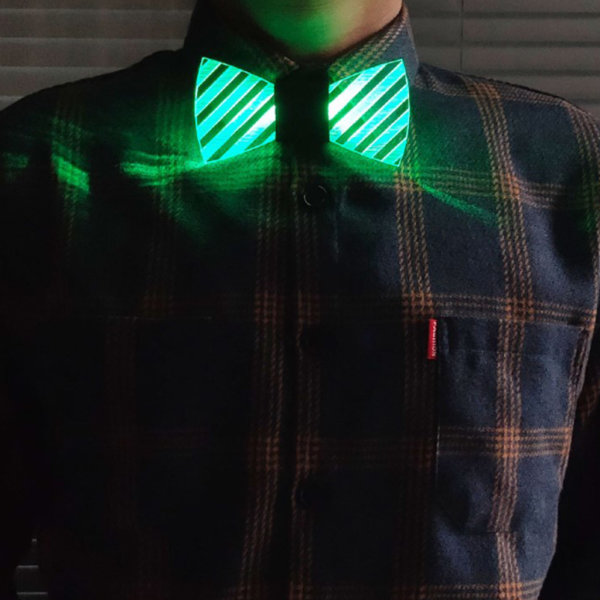 Färgglada LED upplyst akryl fluga färger blinkande lysande Halloween halsband null - Diamond models
