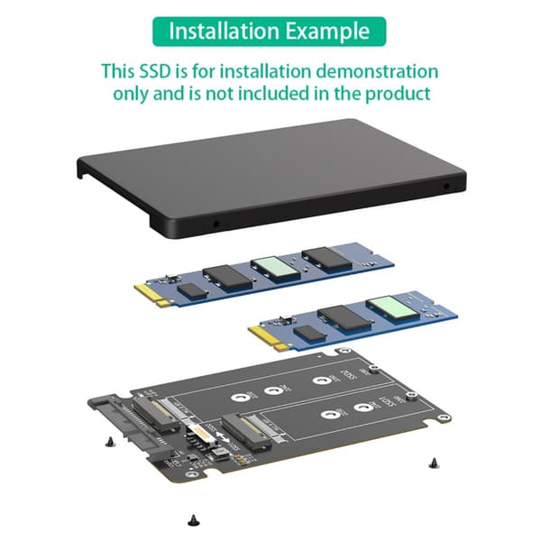 Dobbelt M.2 NGFF B+M Key til 2,5 tommer SSD kabinet M.2 SSD Harddisk Kabinet
