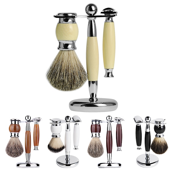 Män Manuell Raksats Skäggrengöringsborste Rakapparat för Razor Stand Grooming Tool D