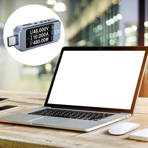 Avancerad USB Typ C Effektmätare Multimeter med IPS LCD-skärm för PD3.1