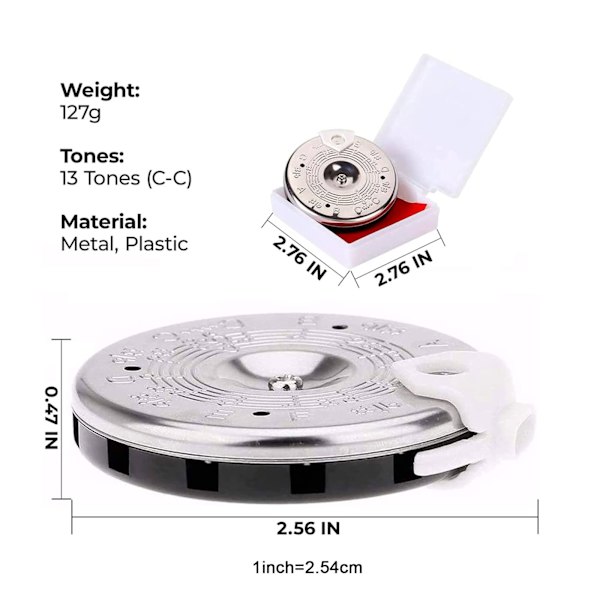 13 toner Pitch Pipe Tuner C-C Notväljare Elgitarr Tuner C-C Musiknoter Instrument Stämningsenhet Enkel att använda