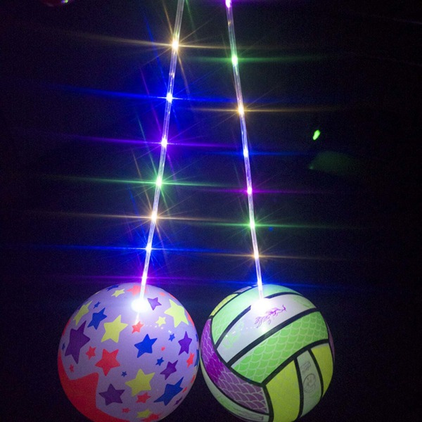 8,6'' LED uppblåsbar boll Blinkande gummiboll Ljusande sparkbollleksak Barn skakar handboll med studsboll Barn utomhusleksak