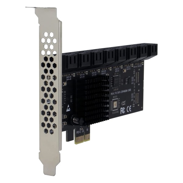 PCIE SATA III 16-portars kontrollerkortplatser PCIe 2.0 1X till SATA3.0-adapter 6 Gbps expansionskort för Chia Mining JMB575