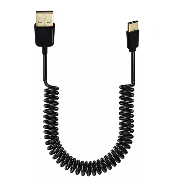 USB 3.1 Typ-C hane till USB 2.0 hane spiraler spiraladapter Kabel fjäder Teleskopisk förlängningstråd för datasynkladdare 300CM