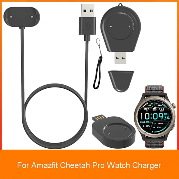 Lämplig för Cheetah Pro Magnetisk laddare Sladd Power USB Snabbladdning Kabelfäste Smartwatch Station Hållbar Water drop shapedUSB