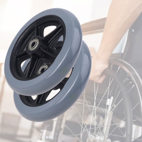 6/8 tums rullstolshjul Universal framhjulsbyte massivt däck rullstolar Rullstolar Tillbehör Slitstarkt Black 8 inch