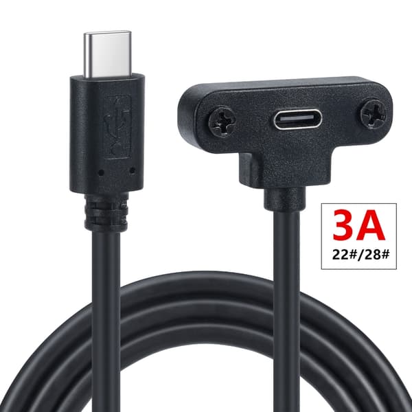 Högkvalitativ USB Typ C Hane till Hona Panelmonteringskabel för Data & Ström 30cm